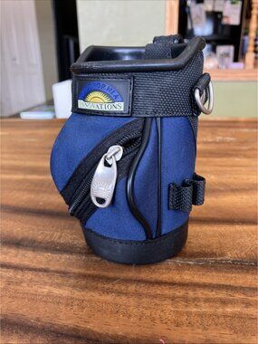 California Innovations Mini Blue Golf Bag Soda Can Drink Pen Pencil Holder
